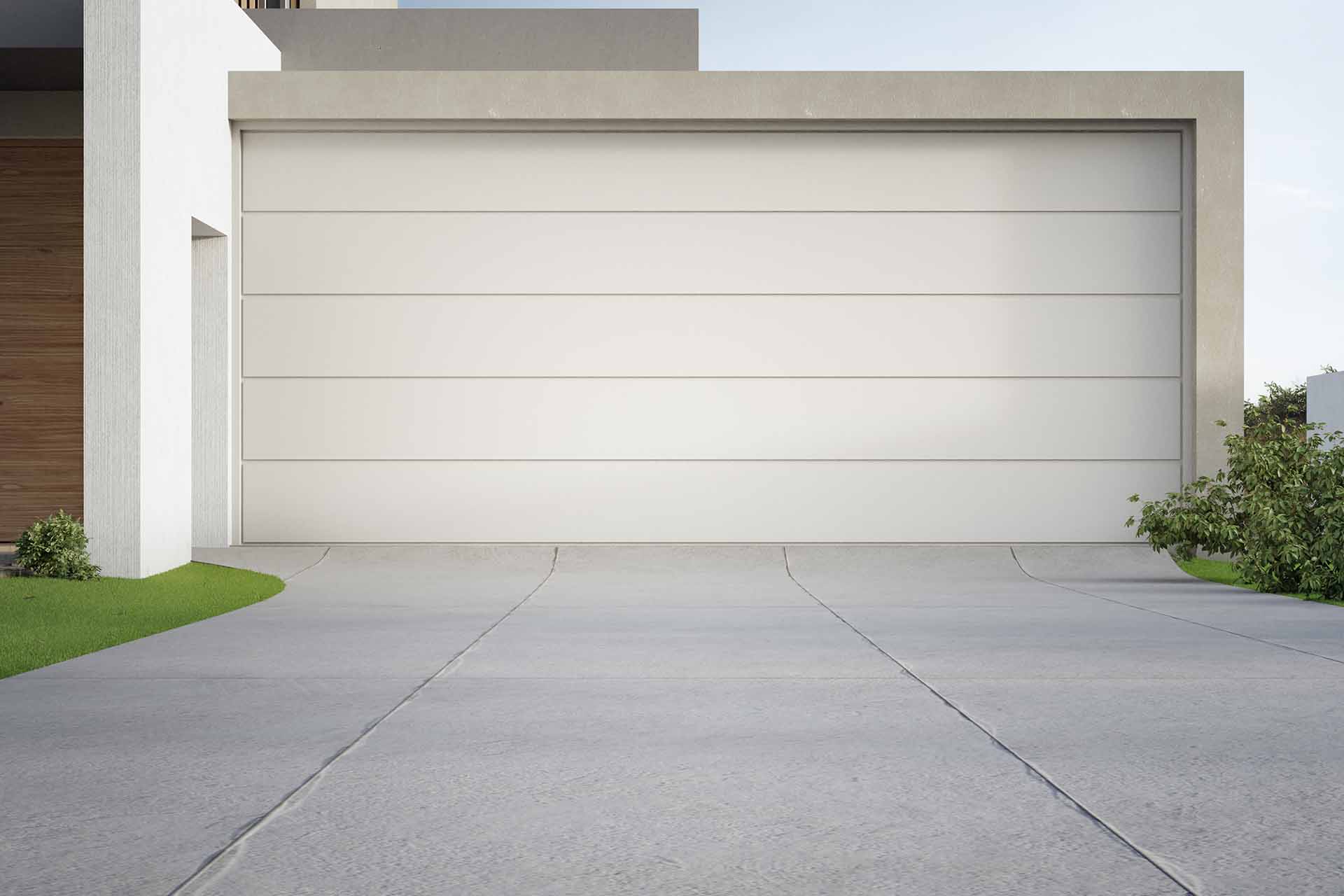 Residential property with a sectional garage door